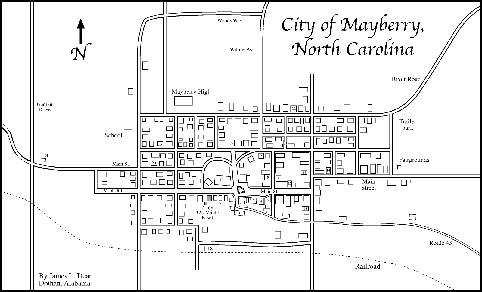 Map Of Mayberry North Carolina The Andy Griffith Show Rerun Watchers Club: Mayberry Maps